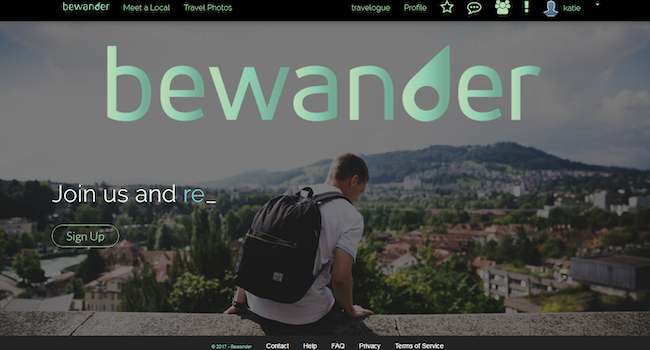 Screenshot of Bewander member site