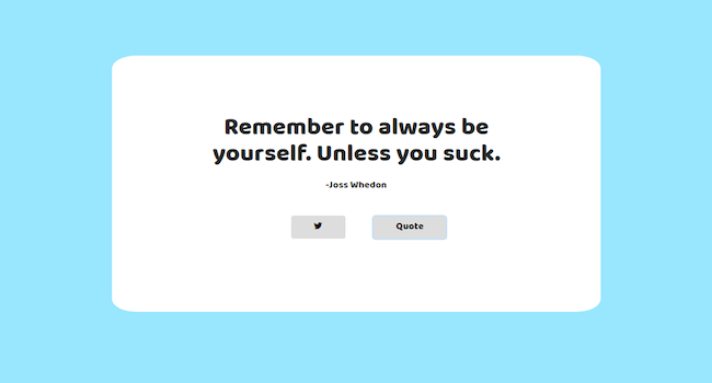 Screenshot of the random quote generator