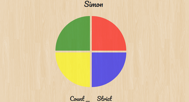 Screenshot of the Simon Game