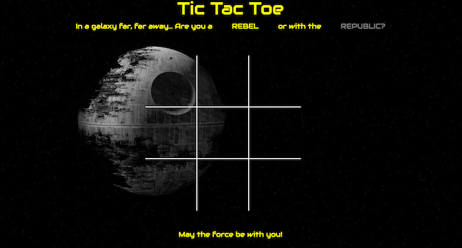 Screenshot of Star Wars Tic Tac Toe